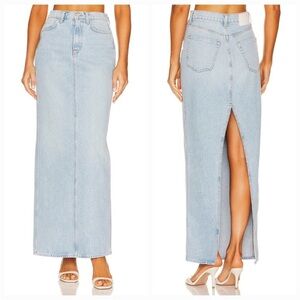 Amara Pencil Skirt With Back Slit in Holmby Hills